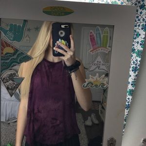 Red tie dye tank top